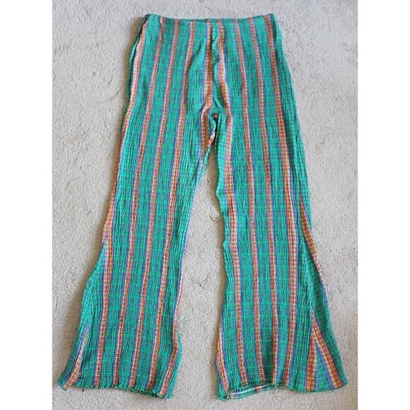 Free People - Fine Line Slim Pants in Green Combo, size Medium - Picture 3 of 9